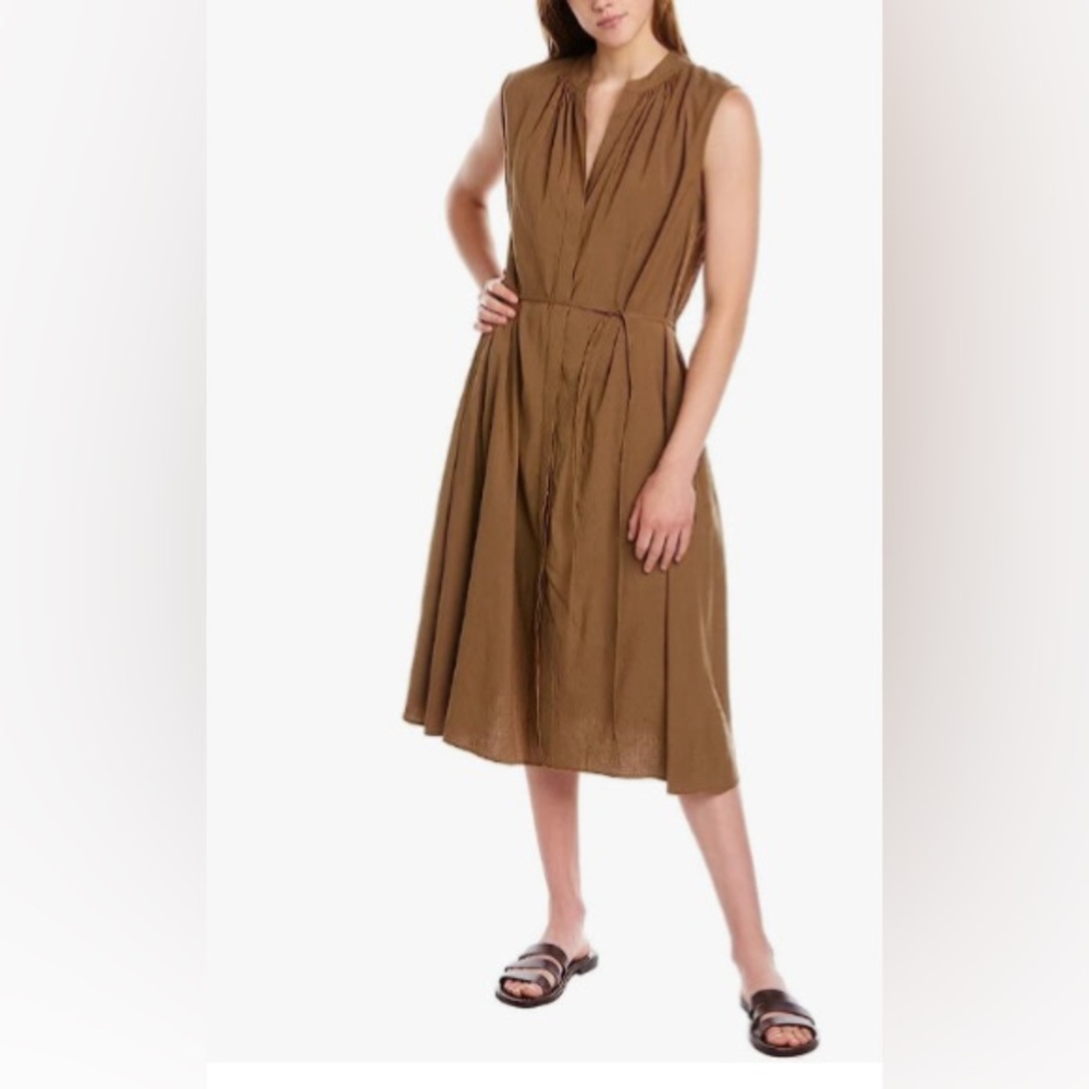 NWT Vince Sleeveless Shirred Band Collar Dress